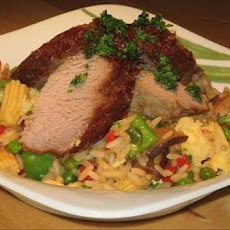Marinated Oriental Pork Tenderloin With Fried Rice