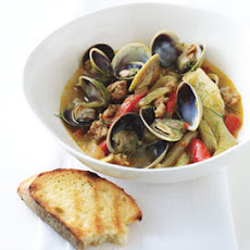 Steamed Clams with Spicy Italian Sausage and Fennel