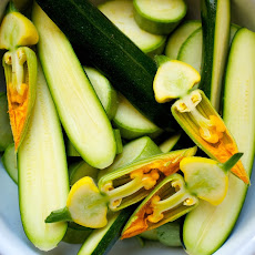 Sautéed Zucchini with Basil Leaves