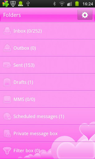 GO Launcher ex Theme Pink Love