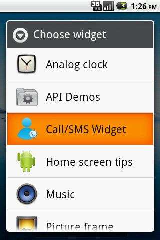 One Touch Call SMS Widget