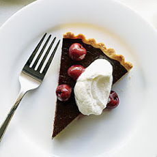 Dark Chocolate Tart, Cherries, and Almond Whipped Cream