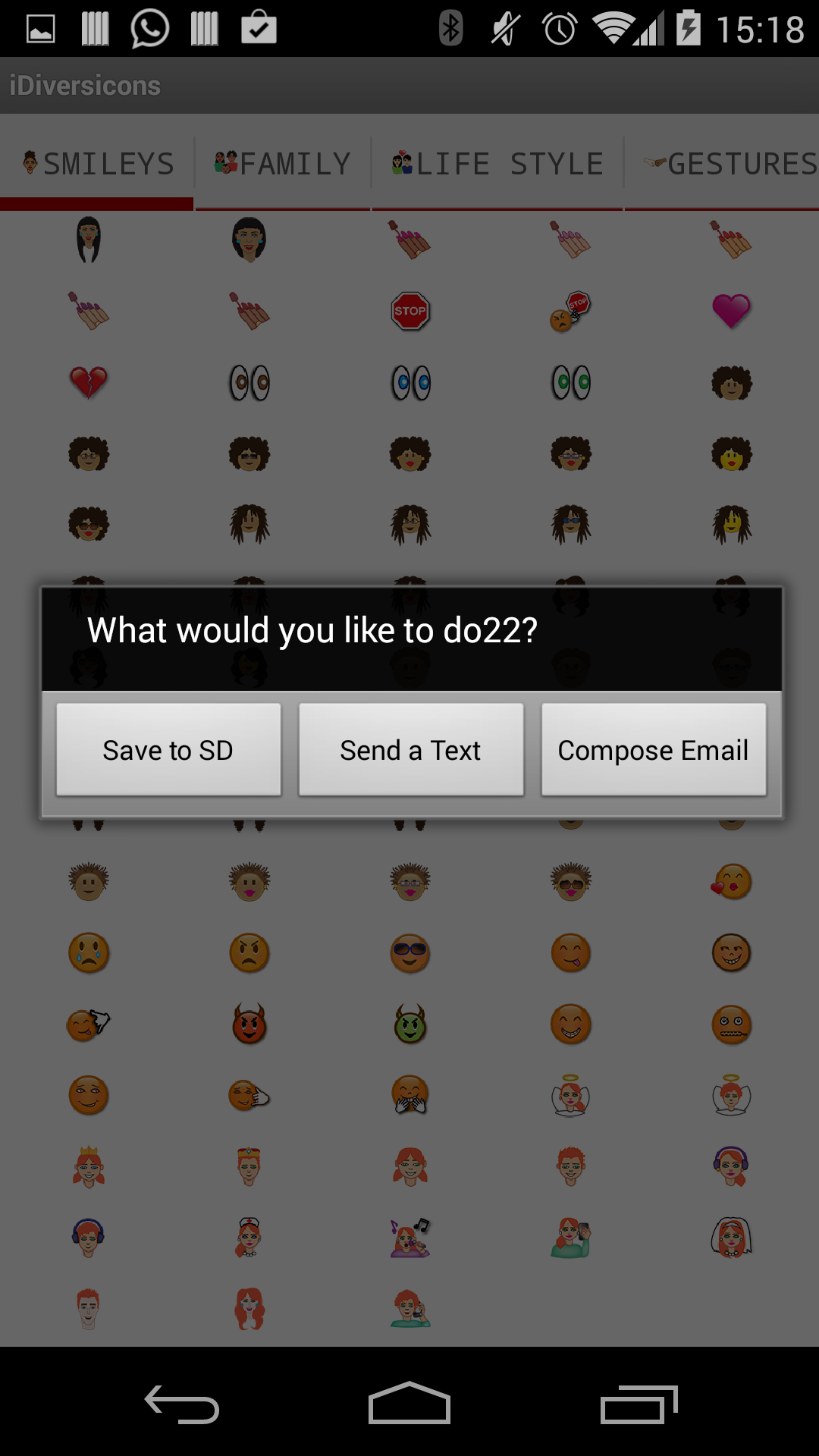 Android application iDiversicons 1st Diverse Emoji screenshort
