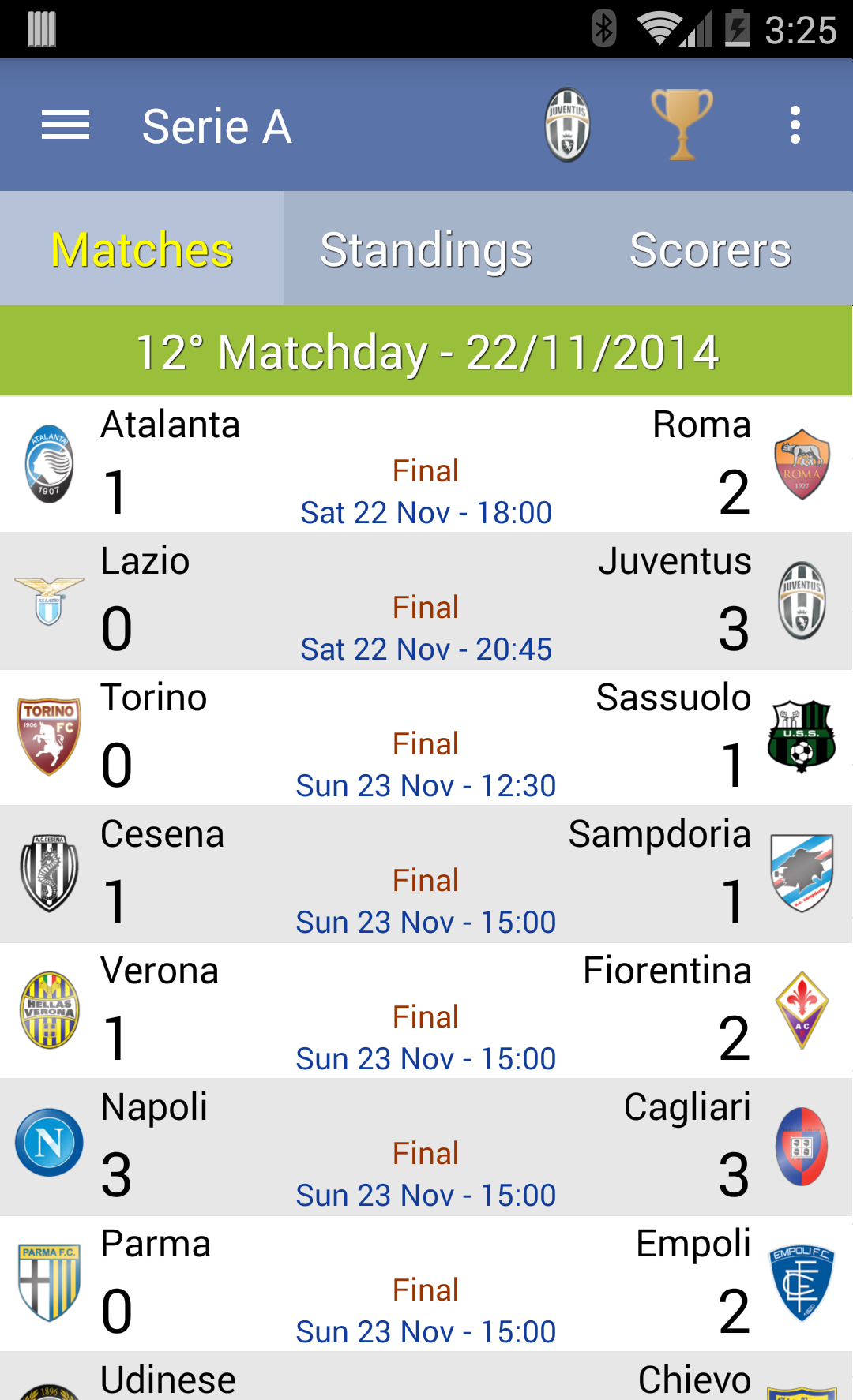 Android application Italian Soccer 2021/2022 screenshort