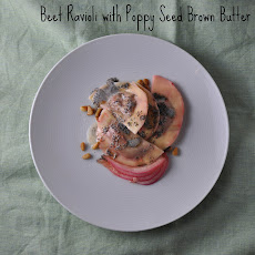 Beet Ravioli with Poppy Seed Brown Butter
