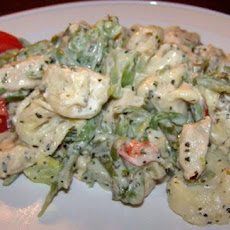Creamy Herb Chicken Tortellini (Or Shrimp/Scallops, or Meatless)
