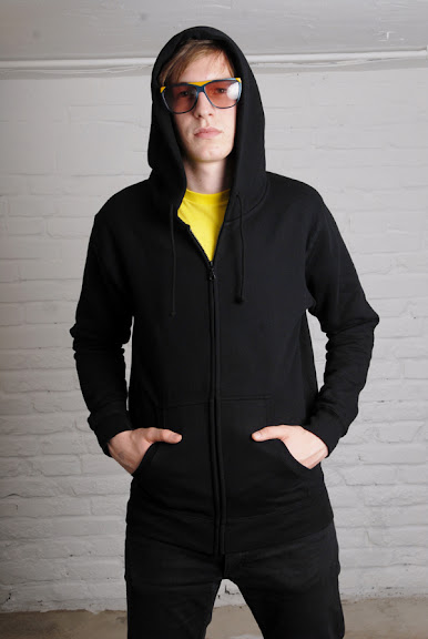 thokkthokk organic black zip hoodie