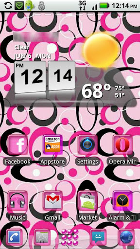 Pink Circles GO Launcher EX