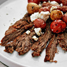 Grilled Herb Skirt Steak With Lemon-Feta Potatoes