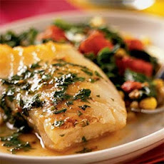 Sea Bass and Confetti Vegetables with Lemon-Butter Sauce