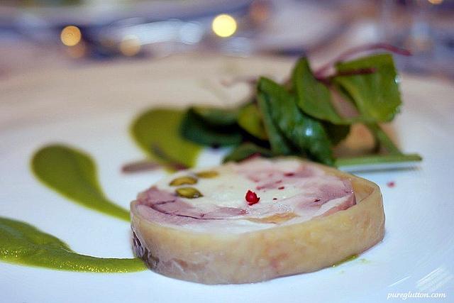 Corn Fed Organic Chicken Galantine With Pea Puree Chalet Malaysia Food Restaurant Reviews