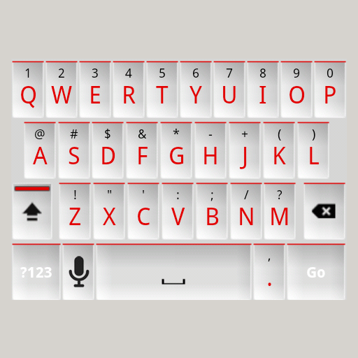 White and Red Keyboard Skin LOGO-APP點子