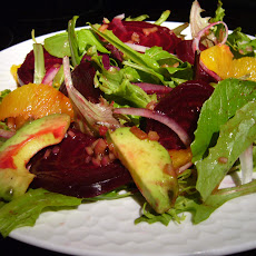 Roasted Beet, Orange and Avocado Salad with Ginger-Cassis Dressing