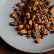 Merguez and Sweet Potato Hash
