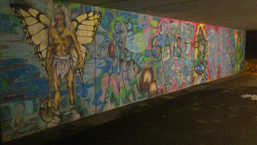Fantasy graffiti vägg