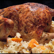 Swedish Roast Chicken With Spiced Apple Rice