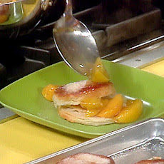 Cinnamon Peaches with Sugar Biscuits and Whipped Cream