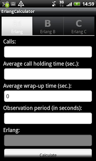 Erlang Calculator