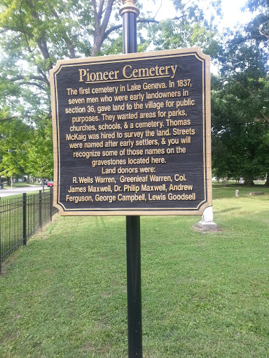 Pioneer Cemetery Historic Sign