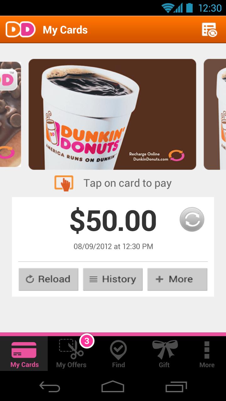 Android application Dunkin Donuts screenshort