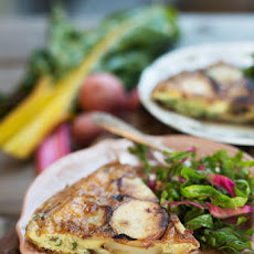 Tortilla Espagnola with Rainbow Chard
