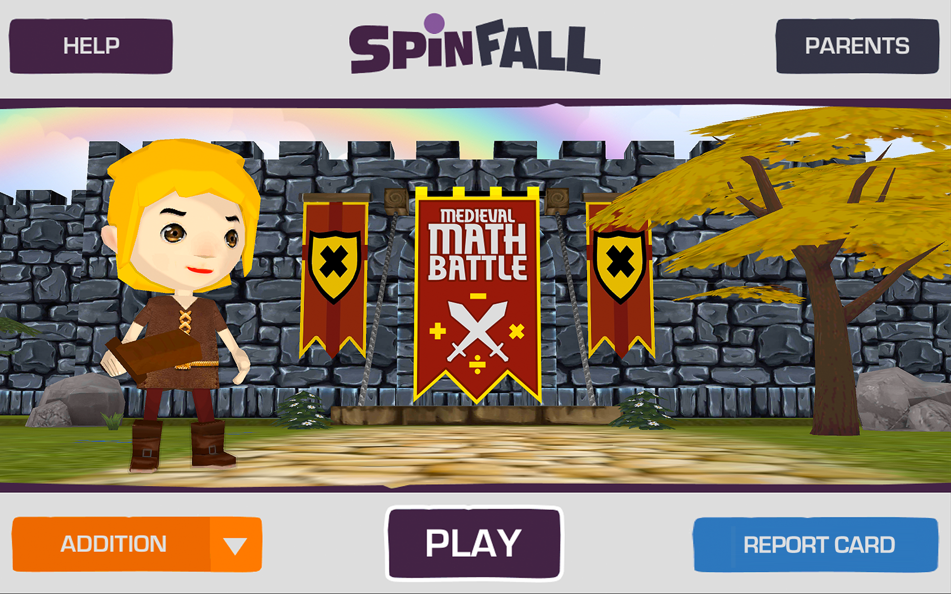 Android application Medieval Math Battle Gold screenshort