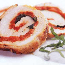 Grilled Pepper, Basil, and Turkey Roulade with Basil Sour Cream Sauce