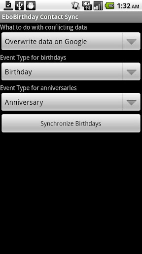 EboBirthday Contact Sync