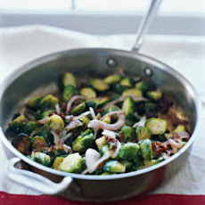 Sautéed Brussels Sprouts with Bacon and Golden Raisins