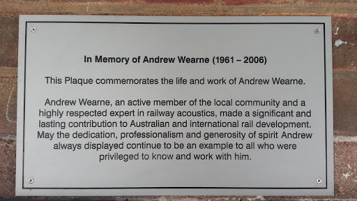 Andrew Wearne Plaque 