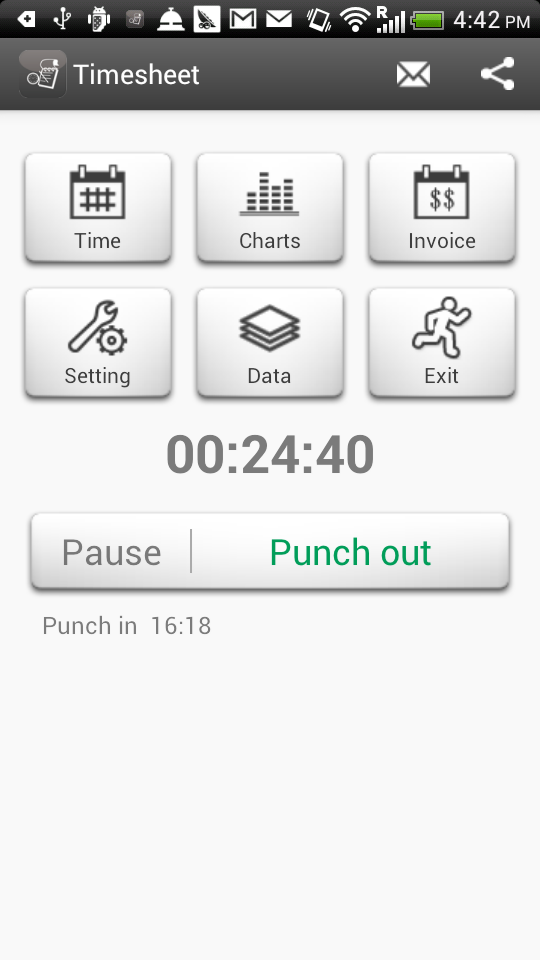 Android application Timesheet - Time Card - Work Hours - Work Log screenshort