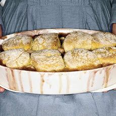Pear Cobbler with Dried Blueberries and Stone-Ground Corn Biscuits