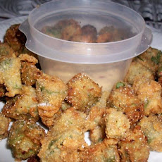 Cajun Fried Okra With Creamy Chili Sauce