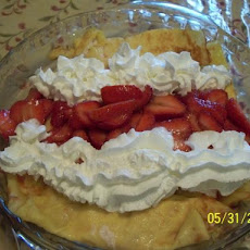 Dessert Crepes with Strawberry Cream Filling