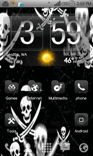 BW Skulls Live Wallpaper