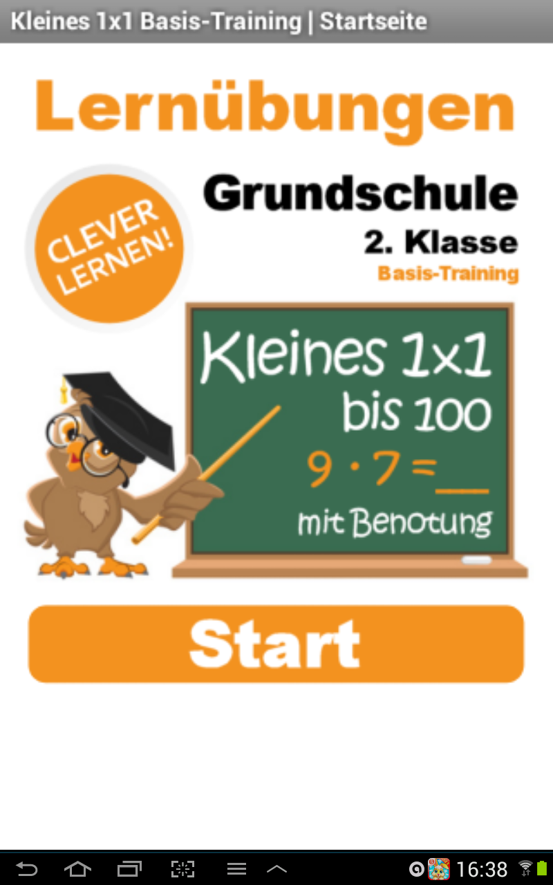 Android application 1x1 Grundschule 2. Klasse screenshort