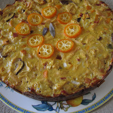 Leftover-Turkey Kumquat Shiitake Quiche