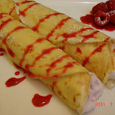 Crepes with Raspberry Fool