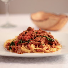 “Freestyle” Pork Tenderloin and Red Wine Tagliatelle