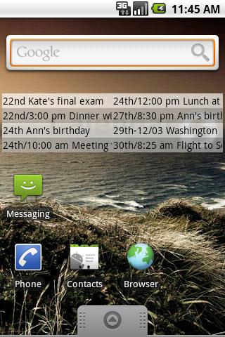 Max Calendar Widget