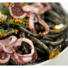 Pasta with Squid Ink, Orange-Braised Fennel and Tentacles