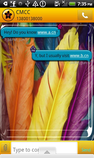 【免費個人化App】GO SMS THEME/FeathersNFlowers1-APP點子