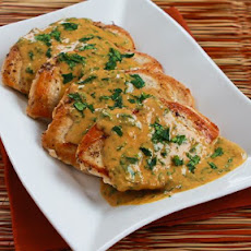 Chicken Breasts with Cilantro and Red Thai Curry Peanut Sauce