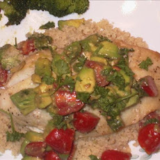 Cod with Warm Avocado Salsa