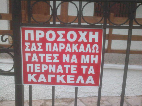 |ΣΑΣ ΠΑΡΑΚΑΛΩ ΓΑΤΕΣ ΝΑ ΜΗ ΠΕΡΝΑΤΕ ΤΑ ΚΑΓΚΕΛΑ