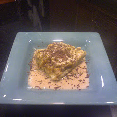 Tiramisu Bread Pudding and Cream Sauce