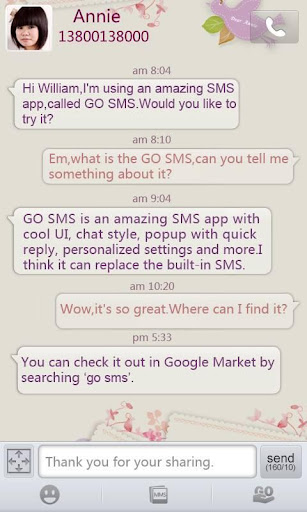 GO SMS Pro Love Letter Theme