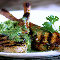 Grilled Lamb Chops with Cilantro Mint Sauce Recipe