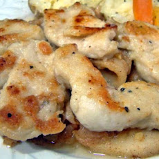 Pan Fried Chicken Medallions in Creamy Basil Parmesan Sauce