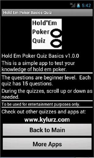 Hold Em Poker Quiz - Basics